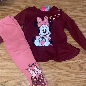 Minnie Mouse Maroon and Pink Outfit